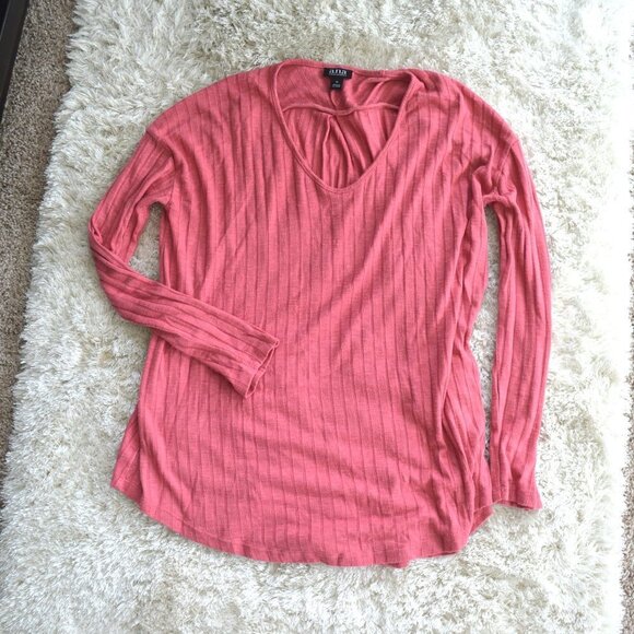 a.n.a. Ribbed Scoop Neck Sweater Pink Size M - Picture 3 of 10